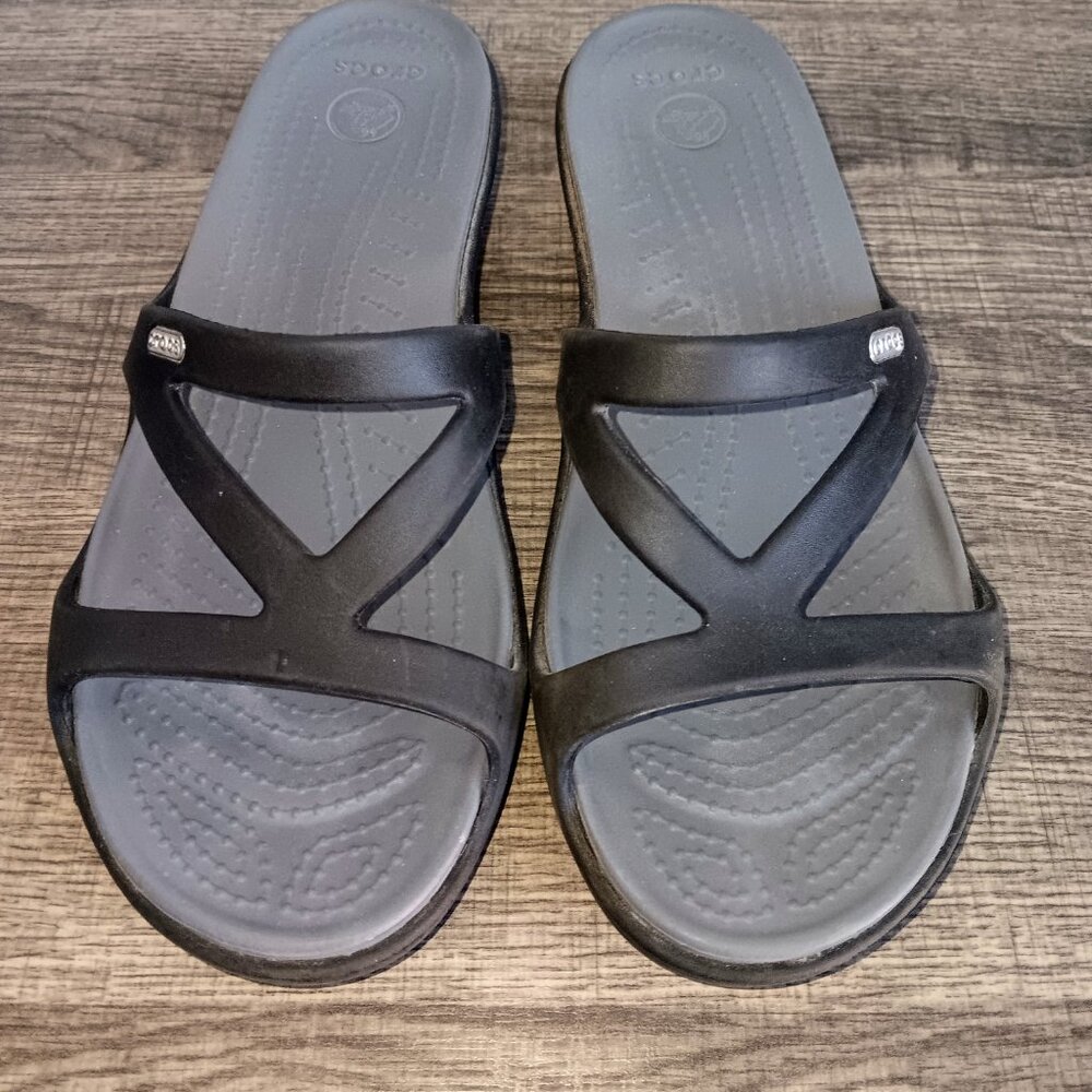Crocs Bundle 8W Lot Sandals Brown Black - Picture 7 of 10